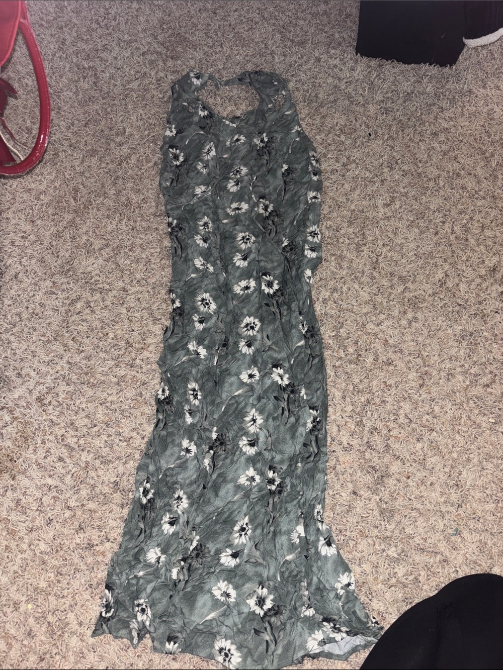 Jodi Michaels Green Floral Maxi Dress
